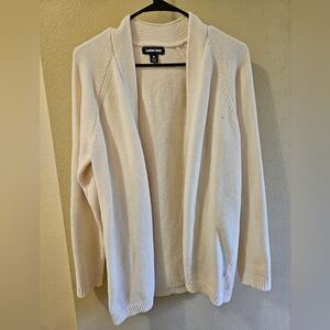 Lands' End Women's Open Front Cardigan - Soft Cream